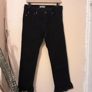 Principle womens black fringed hems jeans size 29